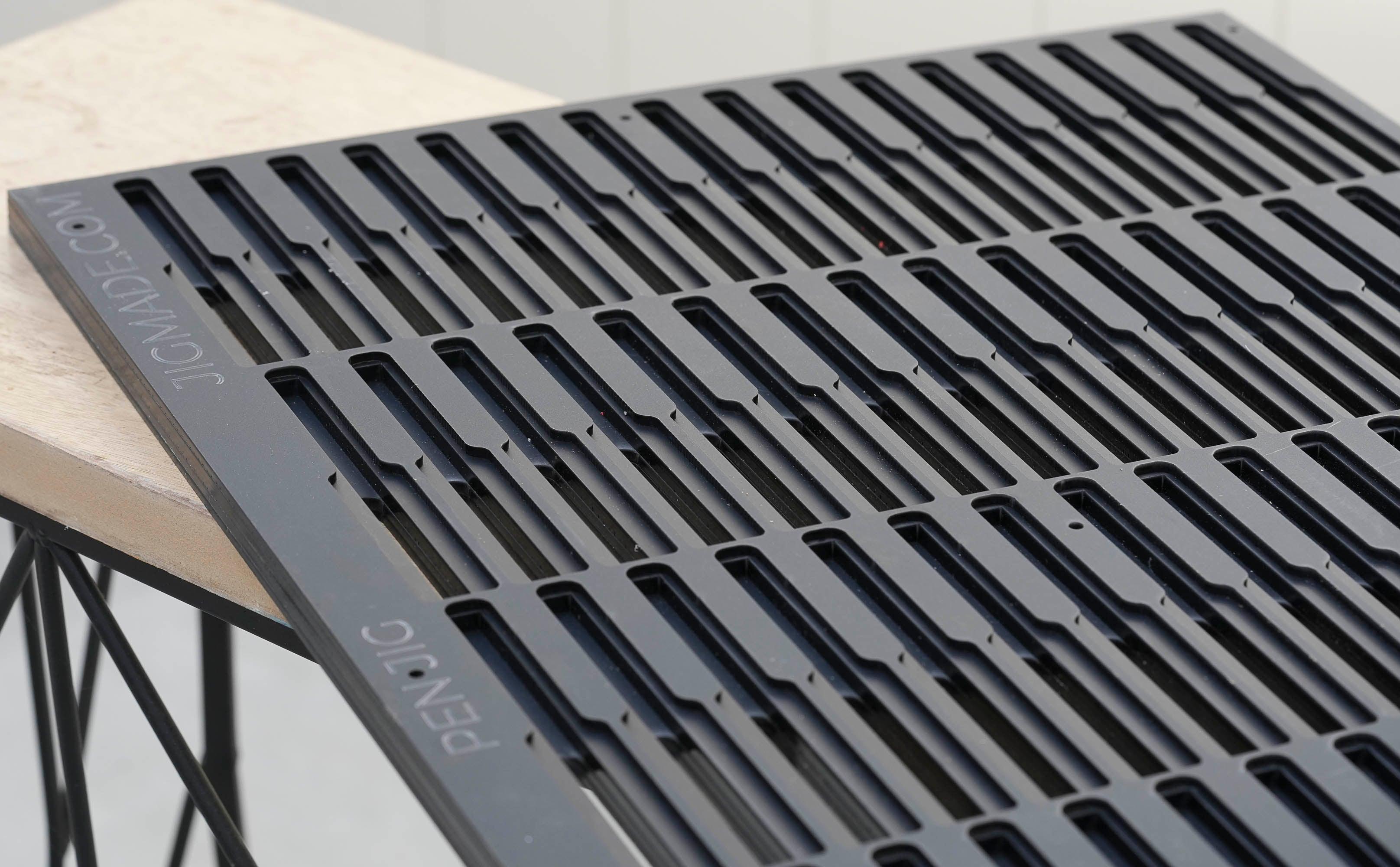 Straight Edge Pen Printing Jig for LogoJET UVx90R SE | UVx90i Flatbed Printer with PDF Templates