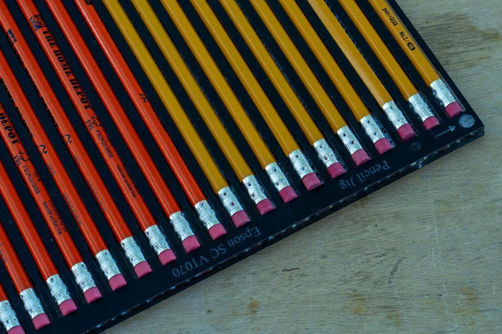 Pencil Printing Jig for LogoJET UVx90R-SE Flatbed Printer Pencils with PDF Template
