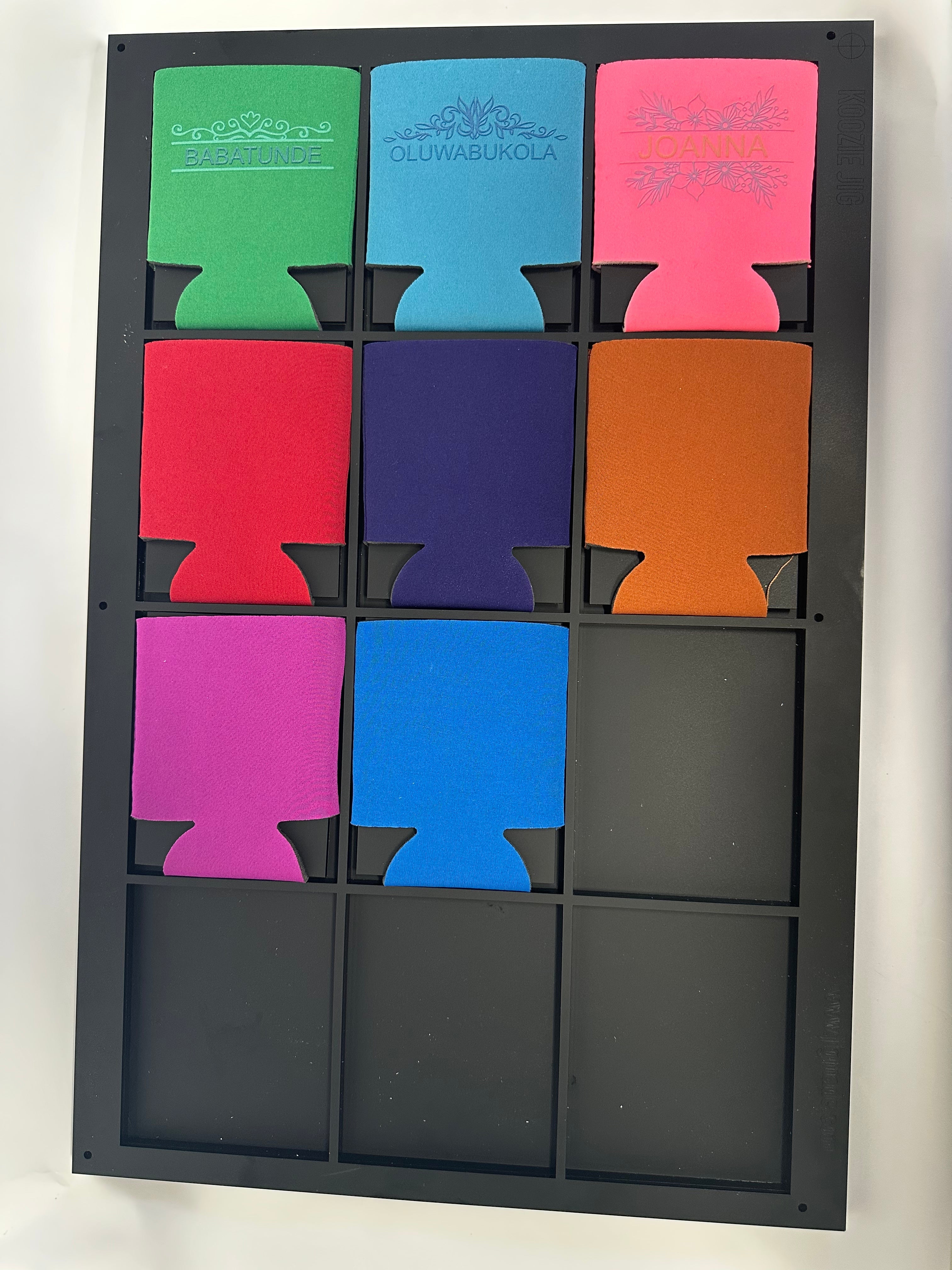 Can Cooler Sleeve Jig for Logojet 90R | Precision UV Printing Jig with PDF Template