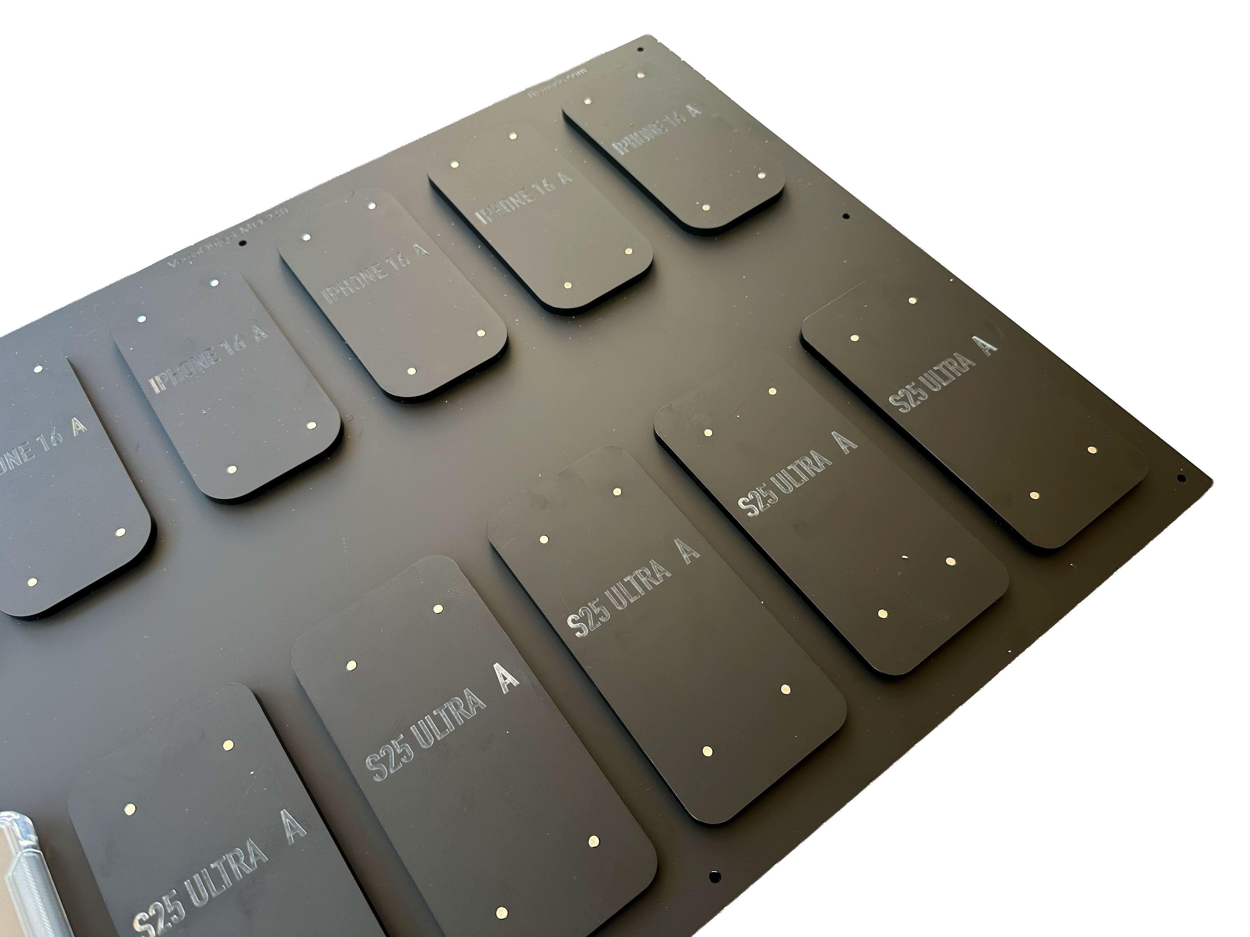 Universal Phone Base Jig for Multiple Phone Models (Phone Carrier Sold Separately) for Mutoh XpertJet 461UF Flatbed Printer with PDF Template